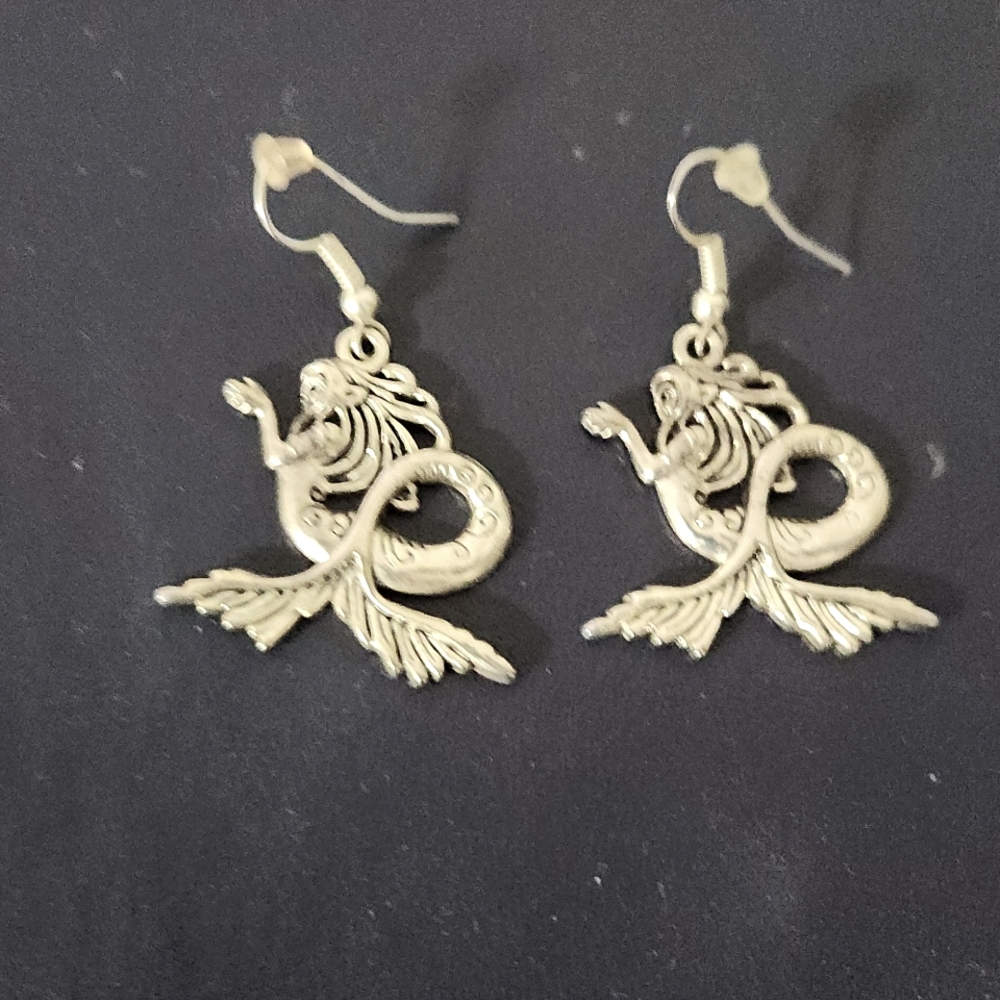 Silvertone Mermaid Earrings